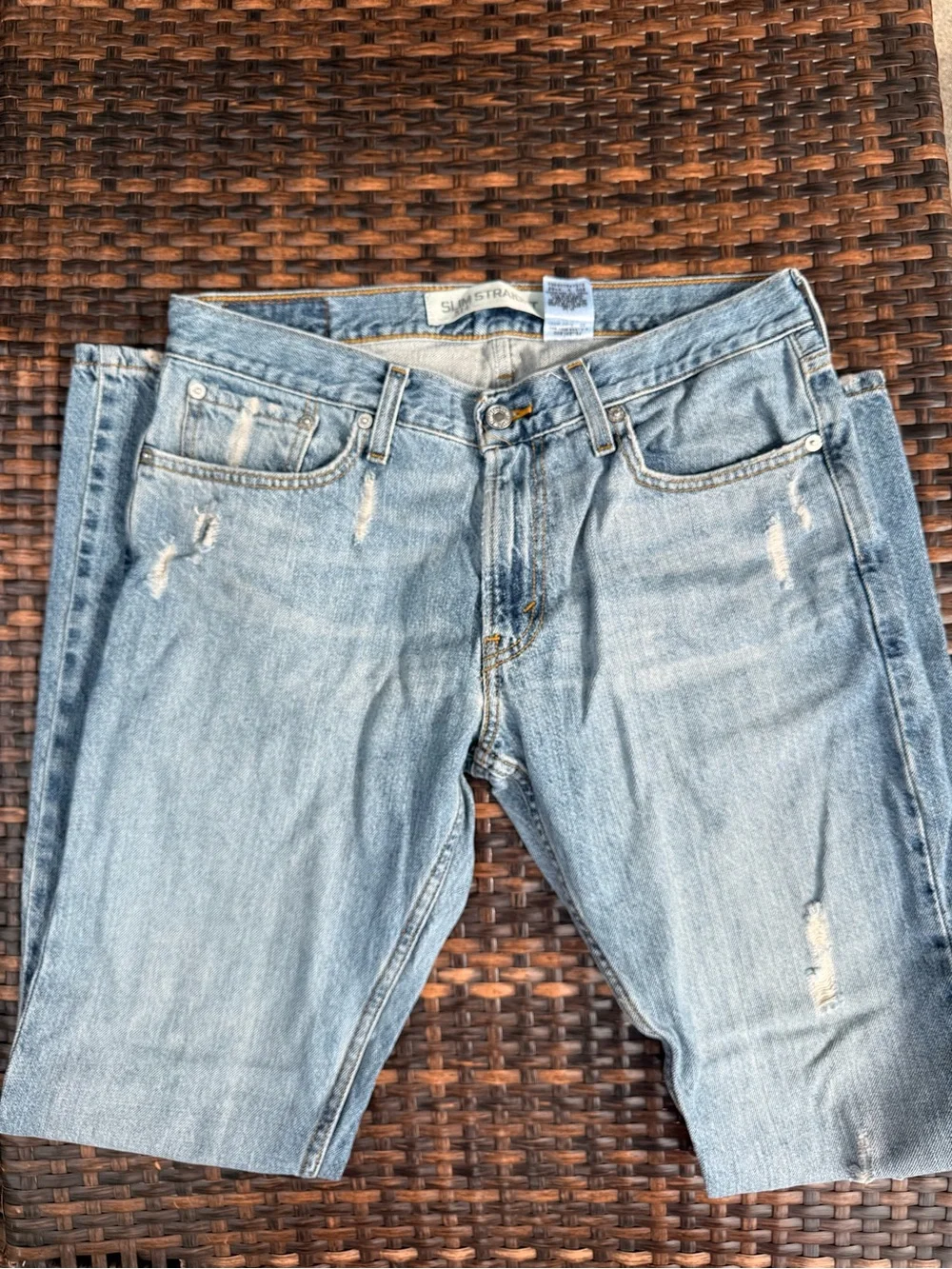 Levi's Slim Straight Light Blue Distressed Jeans